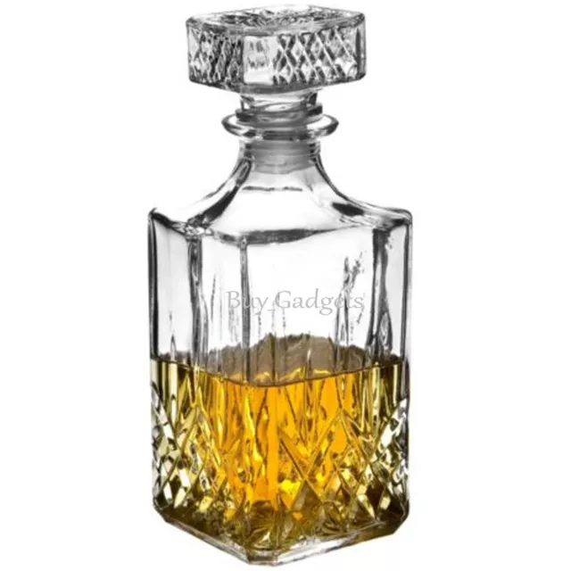 Whiskey Wine Bourbon Brandy Sherry Liqueur Alcohol Decanter Square Glass Bottle