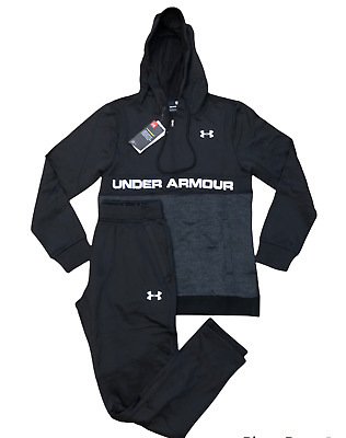 Under Armour Tracksuit Hooded Top And Bottoms Black Reg fit All Sizes