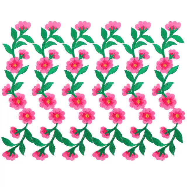6 Pcs Blumenapplikation Pfingstrosen-Stickpatch Bastelzubehör Kleidung