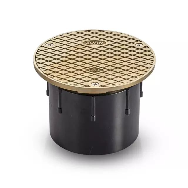 Zurn CO2450-AB4, Adjustable Floor Cleanout, 4 Inch ABS Hub Connection