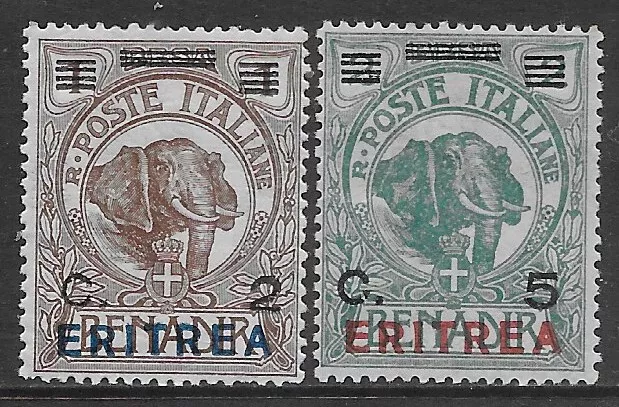 Italia Italy 1924 Colonie Eritrea Somalia soprastampati 2val nuovi MH *