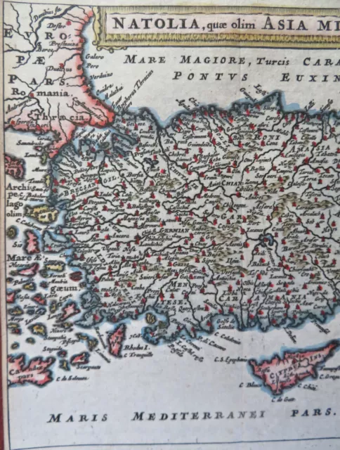 Ottoman Empire Anatolia Asia Minor Turkey Cyprus 1686 fine miniature map 3