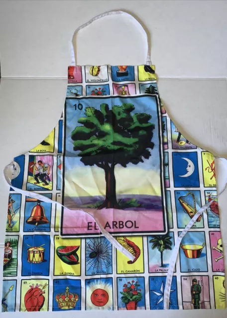 NEW El Arbol / Tree Loteria  Cook Apron Delantal Mandil Unitalla One Size Fit