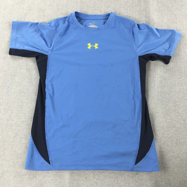 Under Armour Kids Boys T-Shirt Youth Size M Blue Logo Short Sleeve Top