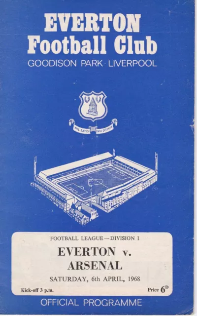 1967/68 Everton v Arsenal, Division One - used