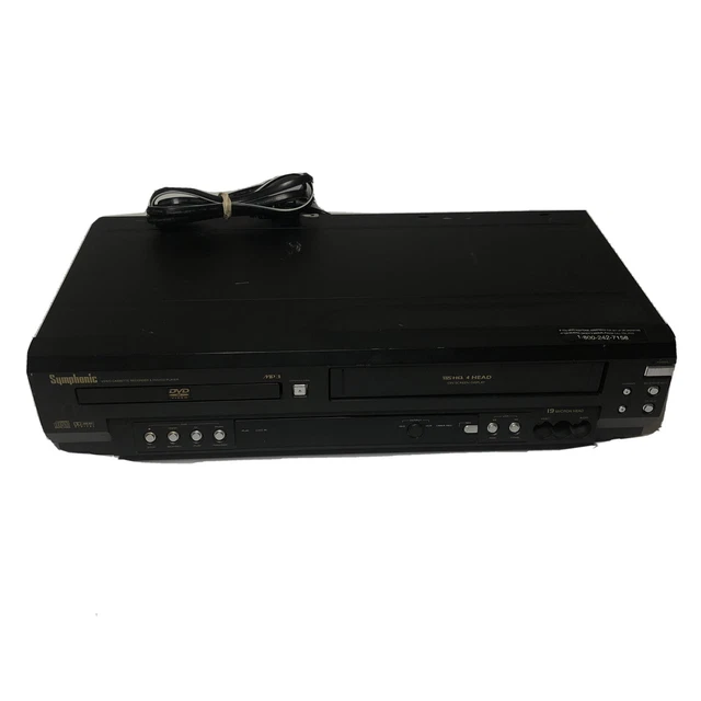 SYMPHONIC WF803 VHS Player VCR Recorder & DVD Combo TESTED Working NO
