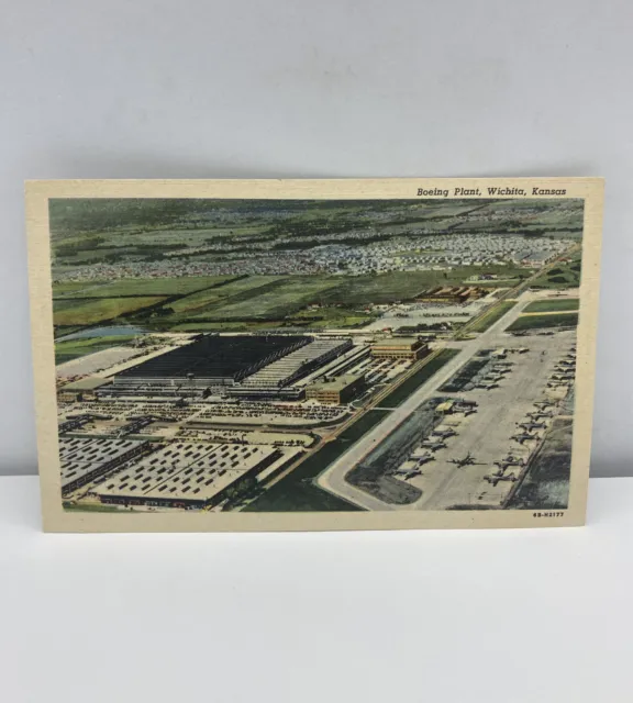 Boeing Plant Wichita Kansas KS Aerial View Airplanes Postcard