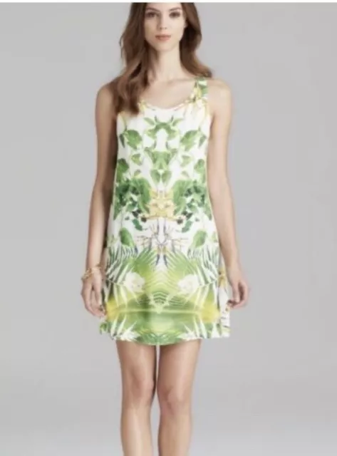 Alice + Olivia • Fierra T-Back Mini Dress in Sunburst Palm Size S• Retail $275