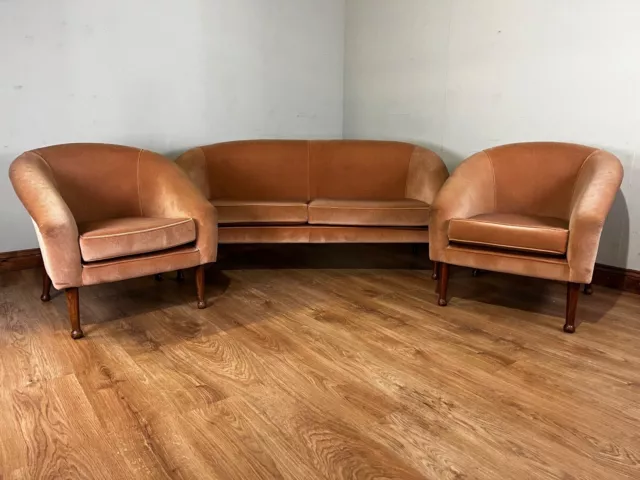 Mid Century Vintage 60'S Teak Guy Rogers Sofa & 2 Armchairs Pink Fabric 2