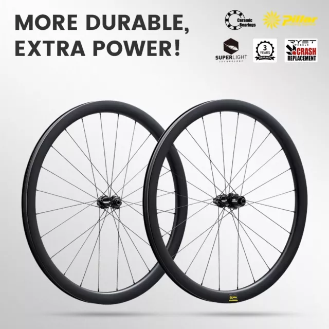 Gravel Bike Carbon Road Wheelset Disc Brake Tubeless Ready 700C 38x30mm Wheels