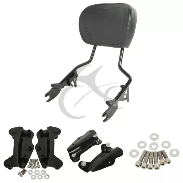 4 point Dock Hardware + Backrest Sissy Bar Fit For Harley Touring Models 09-13
