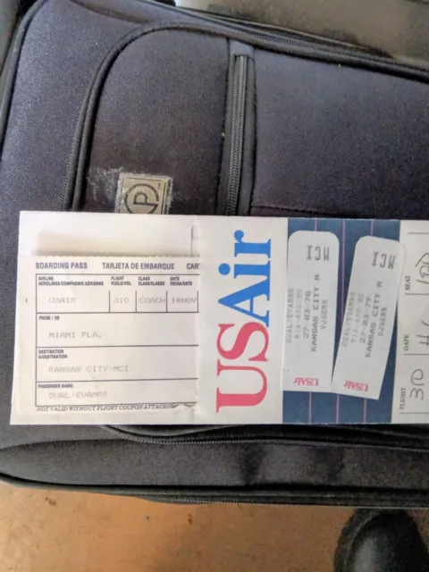 USAir Boarding Pass with Cover Jacket