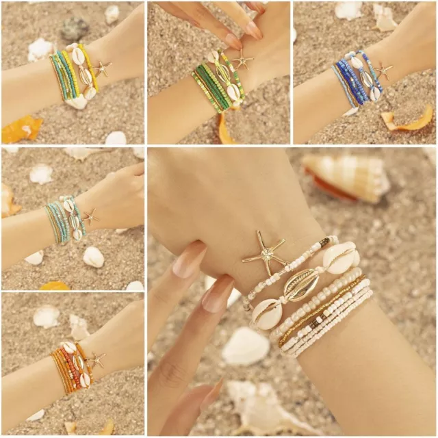 Stackable Bracelets Sets Bead Stretch Bangles New Bohemian Bracelet  women