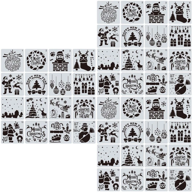 48 PCS White Preschool Drawing Painting Stencils DIY Template