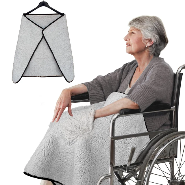 Sherpa Blanket with Pocket Fuzzy Fleece Throw For Couch Wheel Chair Out Door Car