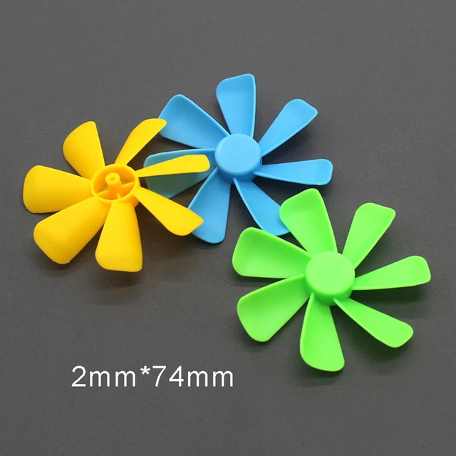 PLASTIC PROPELLERS 74MM Nylon 7 Blade Propeller Prop For 2mm Shaft RC