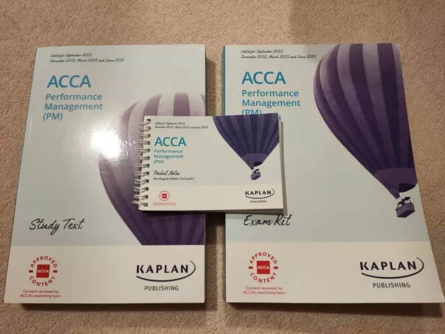 ACCA Kaplan F5 PM Performance Management Study Text, Exam Kit & Pocket Notes