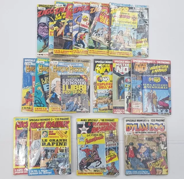 Zagor-Dylan Dog E Altri Fumetti  Bonelli Lotto Di 15 Misti Ancora Cellophanati 