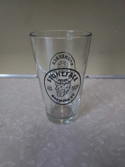 STONEFACE BREWING Co Craft Beer Mug Glass OLD MAN OF THE MOUNTAIN New Hampshire