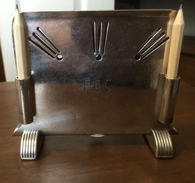 FEC Florida East Coast Railroad Silver Dining Car Menu holder FEC Florida East Coast Railroad Silver Dining Car Menu holder