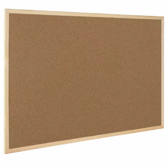 Q-Connect 900x600mm Cork Notice Board with Wooden Frame KF03567