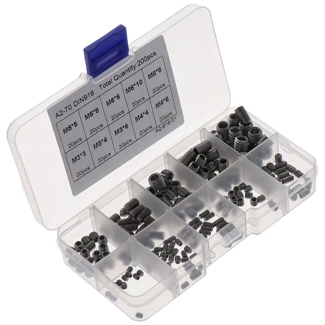 200Pcs Cup Point Allen Head Socket Hex Grub  Door Handles Knobs