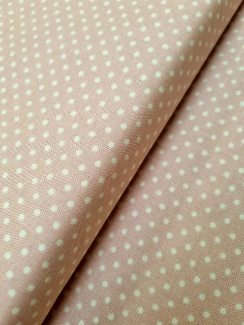 Spots - Cheeky Pink - Makower 100% Cotton Fabric Craft Quilting Dotty