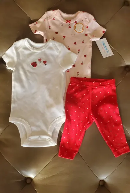 Carters Baby Girl 3 Piece Set Size 3 Months
