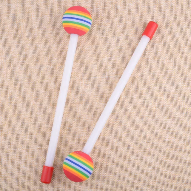 2 Lollipop Drumstick Trommel Drum Sticks Mallets Kinder Schlagzeug Trommelstöcke