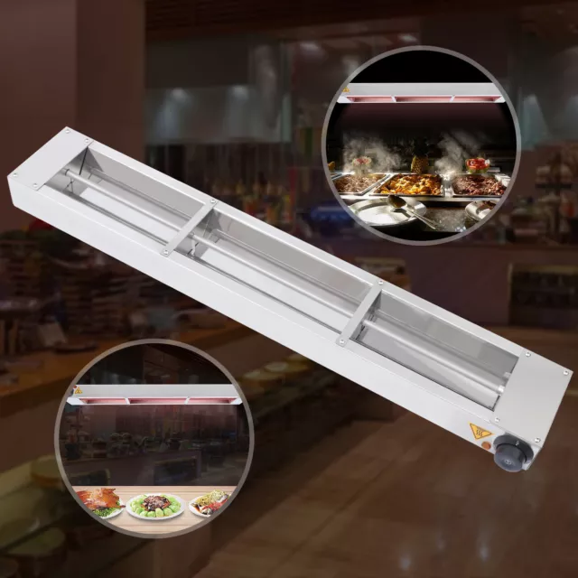 36"Overhead Food Heater Food Warmer Commercial Stainless Steel Silver Restaurant