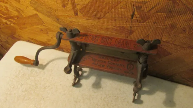 Antique Wood American Wringer No. 2 Gem Horse Shoe Brand