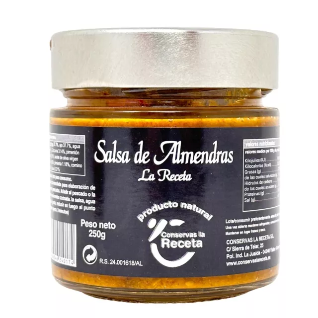 Conservas La Receta Salsa de Almendras salsa di mandorle spagnole in vetro 250 gr
