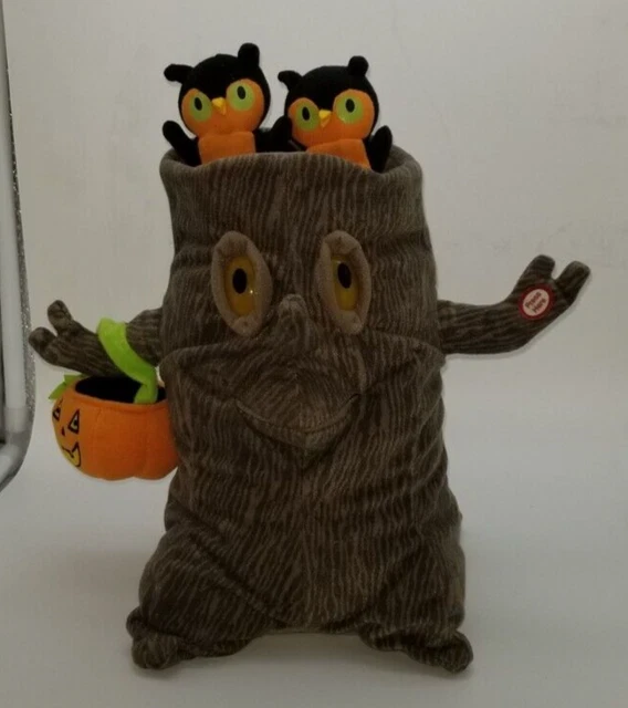 Hallmark Spooky Tree Owl Plush 11" Animated Singing Halloween Adam's Family