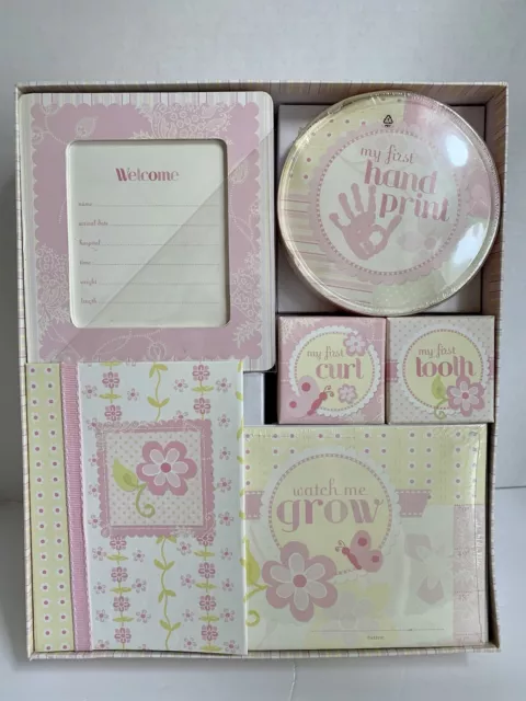 Anna Griffin Keepsake Box Watch Me Grow Baby First Hand Print Tooth Gibson Set