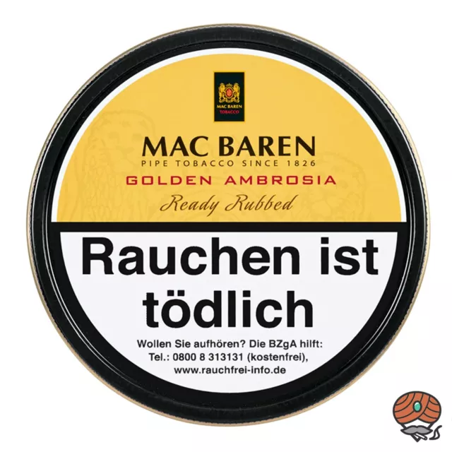 Mac Baren Golden Ambrosia Ready Rubbed Pfeifentabak 100g Dose