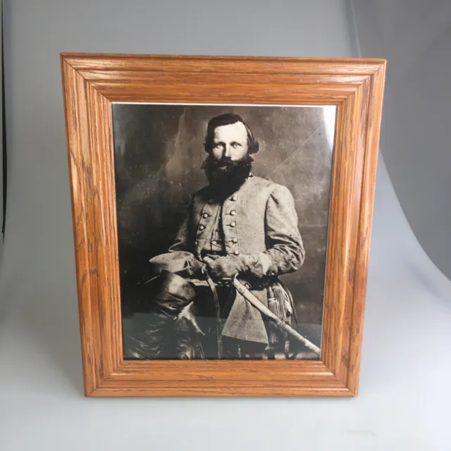 10” x 13” James Ewell Brown 'Jeb' Stuart Cavalier Hand Printed Photograph Framed