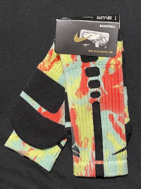 NIKE ELITE Basketball Crew Socks SX5018-900 Kobe Bryant Tie-dye Medium BIN 17 NIKE ELITE Basketball Crew Socks SX5018-900 Kobe Bryant Tie-dye Medium BIN 17