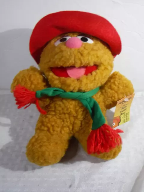 Vintage 1988 Christmas Muppets Baby Fozzie Bear McDonald's 8 inch Plush Doll Toy