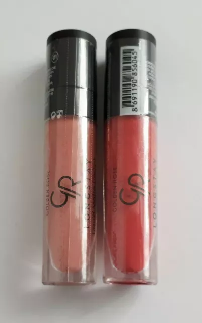 GOLDEN ROSE Lot de 2 Rouge à lèvres Liquide Matte Longstay Couleur 01 + 04 /EBLR