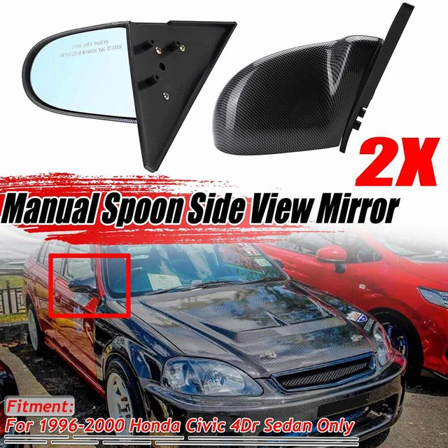 CARBON FIBER LOOK Manual Adjustable Side Mirrors For 9600 Honda Civic
