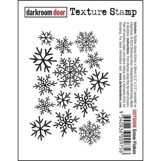 Darkroom Door Texture Cling Rubber Stamp - DDTS058 Snow Flakes
