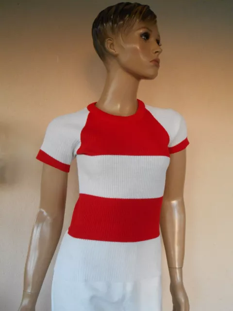 Pull Printanier Raye Rouge Et Blanc De Marque Melouki T 36/38