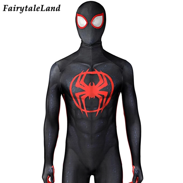 Across The Spider Verse Spiderman Cosplay Miles Morales Costume Printed Jumpsuit