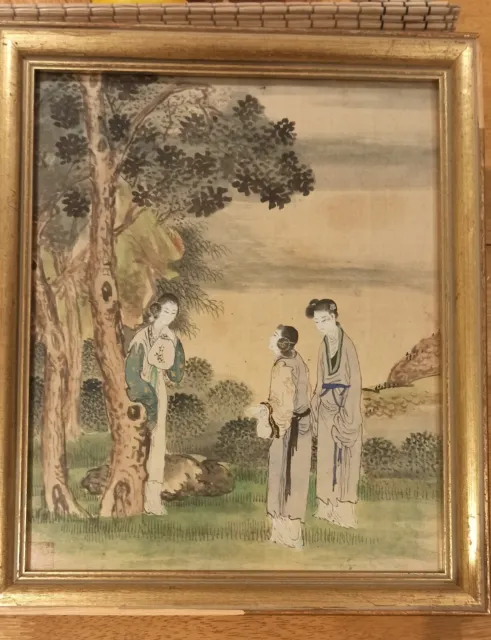 Old / Vintage Chinese  STUNNING SIGNED Painting on Woven Silk