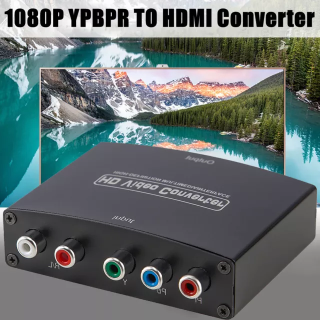 1080P YPbPr Component to HDMI Converter Stereo Audio Video L/R 5RCA RGB Adapter