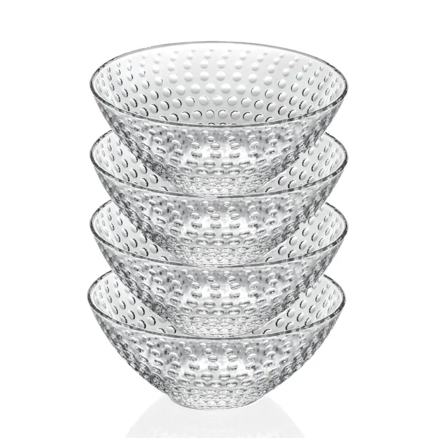 Elegant Crystal Dinner Plates for Parties and Events - Bowls, 6.5", Set of 4