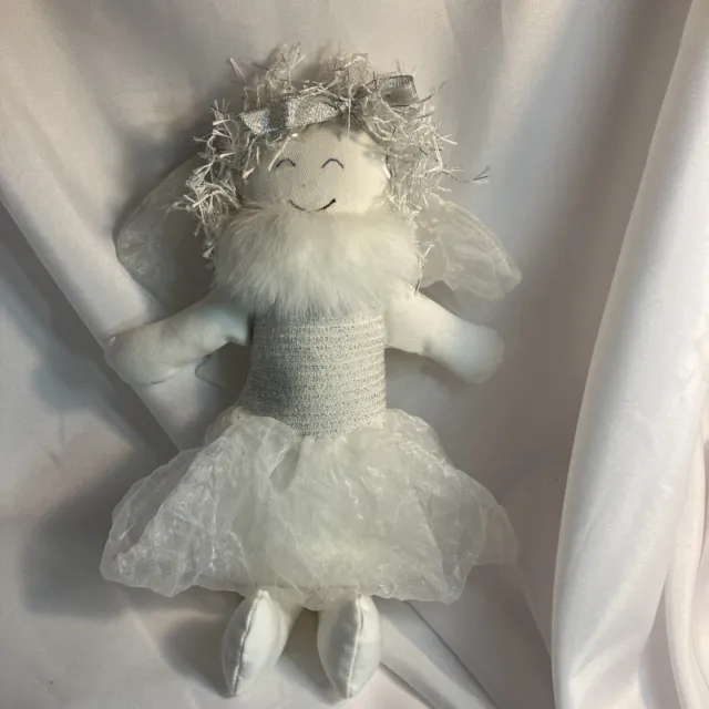 Woof & Poof  Adorable White 14 Inch Angel With Silver Accents 2010