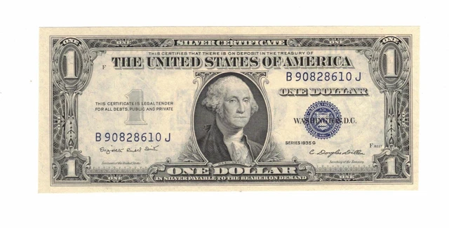 1935-G Silver Certificate $1 Blue Seal Dollar ~Crisp