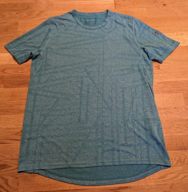 T-shirt da uomo Under Armour Heatgear verde palestra threadborne taglia XL extra large