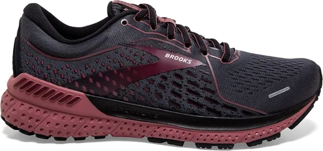 Brooks Women's Adrenaline GTS 21 Support Running Shoes Black Nocturne Red